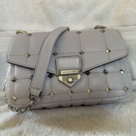Michael Kors Handbags - MICHAEL KORS SOHO LAVENDER MIST CHAIN, STUDDED LEATHER QUILTED SHOULDER BAG NWOT